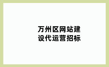 万州区网站建设代运营招标