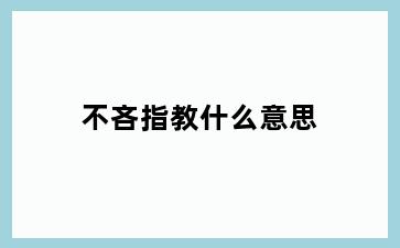 不吝指教什么意思