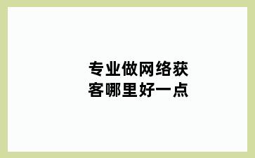 专业做网络获客哪里好一点