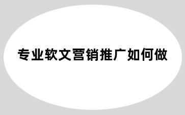 专业软文营销推广如何做