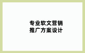 专业软文营销推广方案设计