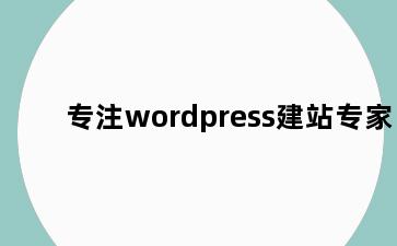 专注wordpress建站专家