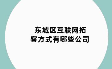 东城区互联网拓客方式有哪些公司