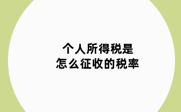 个人所得税是怎么征收的税率