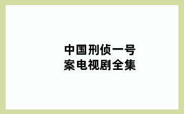 中国刑侦一号案电视剧全集