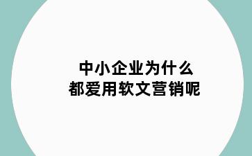 中小企业为什么都爱用软文营销呢