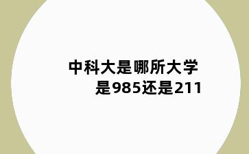 中科大是哪所大学是985还是211