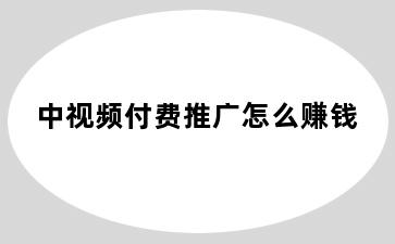 中视频付费推广怎么赚钱