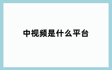 中视频是什么平台