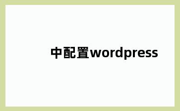 中配置wordpress