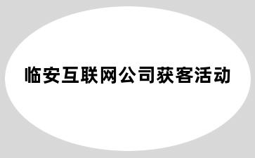 临安互联网公司获客活动