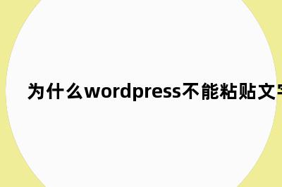 为什么wordpress不能粘贴文字