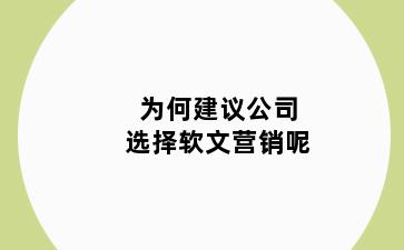 为何建议公司选择软文营销呢