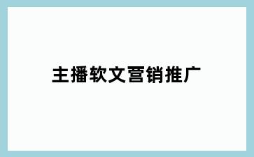 主播软文营销推广