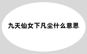 九天仙女下凡尘什么意思