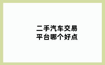 二手汽车交易平台哪个好点