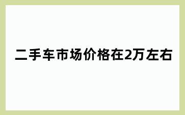 二手车市场价格在2万左右