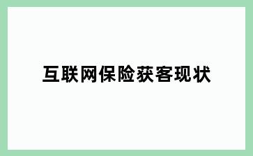 互联网保险获客现状