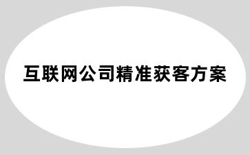 互联网公司精准获客方案