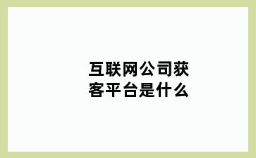 互联网公司获客平台是什么