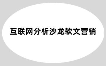 互联网分析沙龙软文营销