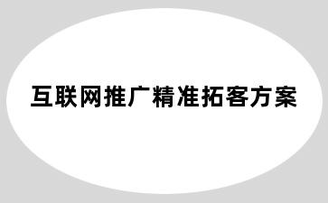 互联网推广精准拓客方案