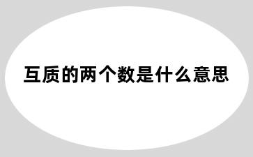 互质的两个数是什么意思