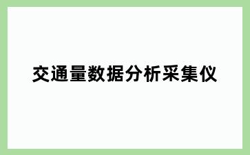 交通量数据分析采集仪