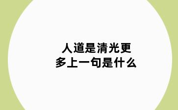 人道是清光更多上一句是什么