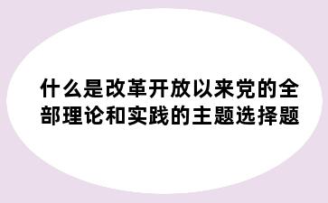 什么是改革开放以来党的全部理论和实践的主题选择题