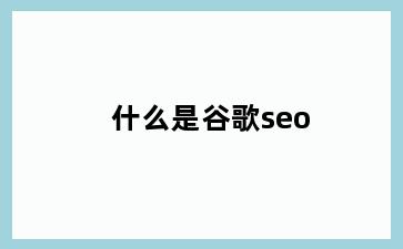 什么是谷歌seo