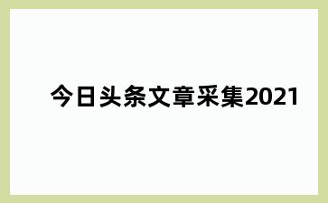 今日头条文章采集2021