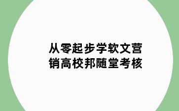 从零起步学软文营销高校邦随堂考核