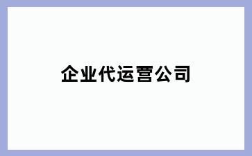 企业代运营公司