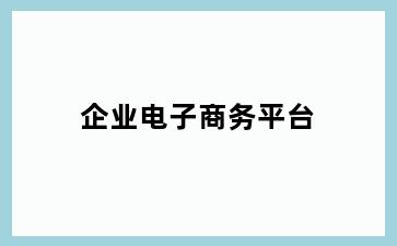 企业电子商务平台