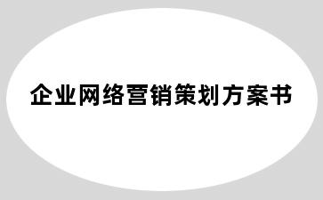 企业网络营销策划方案书