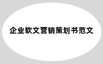 企业软文营销策划书范文