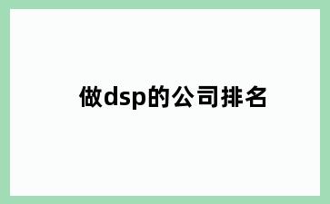 做dsp的公司排名