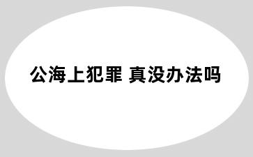 公海上犯罪 真没办法吗