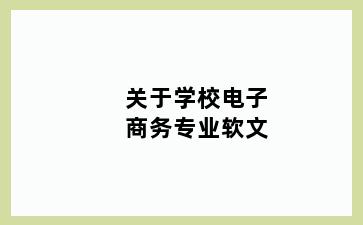 关于学校电子商务专业软文