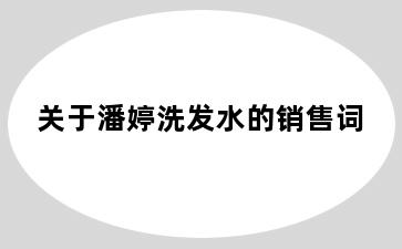 关于潘婷洗发水的销售词