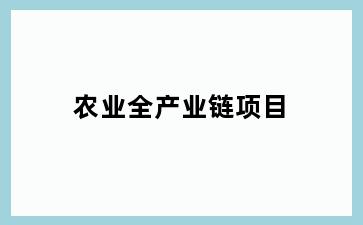 农业全产业链项目