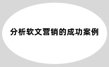 分析软文营销的成功案例