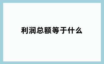 利润总额等于什么