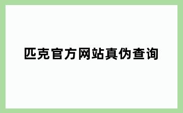 匹克官方网站真伪查询