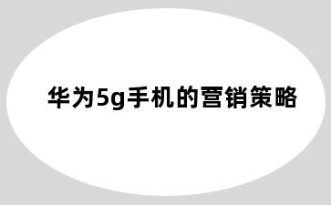 华为5g手机的营销策略