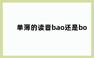 单薄的读音bao还是bo