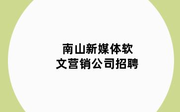 南山新媒体软文营销公司招聘