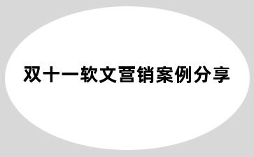 双十一软文营销案例分享