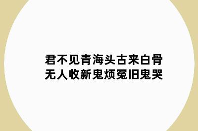 君不见青海头古来白骨无人收新鬼烦冤旧鬼哭